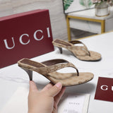 Pre Order Brown Low Heel Sandals With Logo Design
