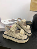 Pre Order Crochet Luxury Gold Logo Sandals