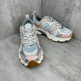 Pre Order Luxury Logo Trainers In Silver & Pink