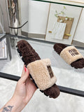 Pre Order Fluffy Luxury Logo Teddy Slippers