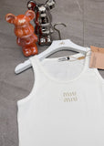 Pre Order Sparkle Logo Detail Ribbed Vest Top