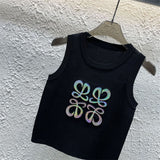 Pre Order Luxury Large Logo Design Sleevless Top (3 Colours)