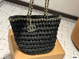 Pre Order Luxury Logo Chain Bucket Beach Bag (3 Colours)