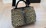 Pre Order Luxury Logo Leopard Handbag With Strap