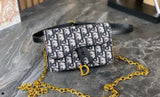 Pre Order Luxury Gold Logo Chain Mini Cross Body Bag