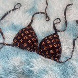 Pre Order Luxury Brown Logo Design Bikini Set