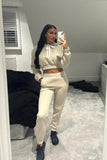 Ribbon Jogger Tracksuit In Beige