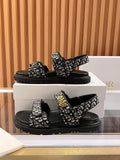 Pre Order Luxury Printed Logo Strap Sandals