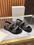 Pre Order Luxury Printed Logo Strap Sandals