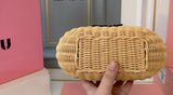 Pre Order Luxury Double M Logo Wicker Bag