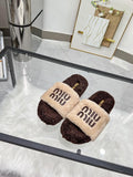 Pre Order Fluffy Luxury Logo Teddy Slippers