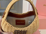 Pre Order Luxury Double M Logo Wicker Bag