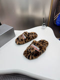 Pre Order Fluffy Leopard Luxe Slides/Slippers