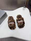 Pre Order Fluffy Leopard Luxe Slides/Slippers