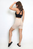 Ribbed Sculpting Cycle Shorts In Beige