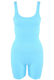 Ribbed Sculpting Unitard In Blue
