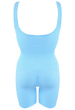 Ribbed Sculpting Unitard In Blue