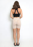 Ribbed Sculpting Cycle Shorts In Beige