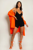 Seamless Ribbed Romper In Black