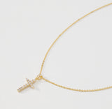 Gold Diamanté Cross Necklace