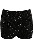 Sequin Shorts In Black