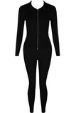 Black Double Zip Up Ribbed Loungeset