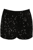 Sequin Shorts In Black