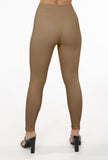 High Waisted Leather Leggings In Mocha
